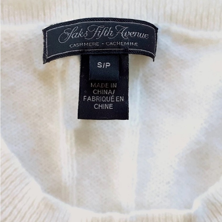 New Saks Fifth Avenue Cream Cashmere Turtleneck Sweater S